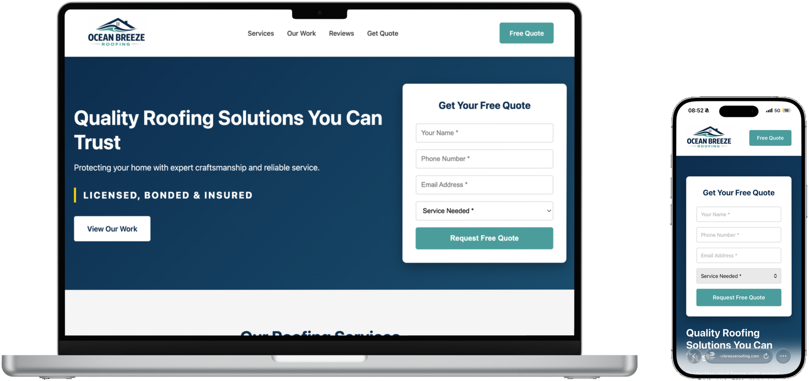 Ocean Breeze Roofing app